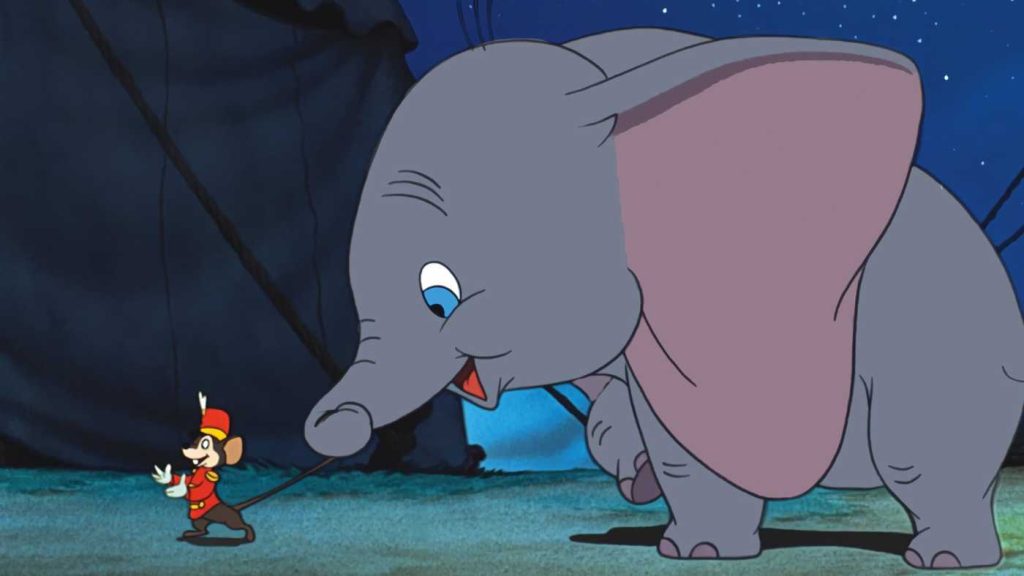 Dumbo (1941). Film de animație Disney din 1941, a cărui acțiune se petrece într-un circ, urmărește aventurile micului elefant pe nume Dumbo