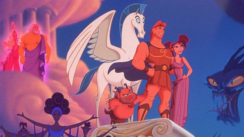 Hercules (1997). Bazat pe mitologia greacă, film Disney din 1997, povestea lui Hercule, jumătate om, jumătate zeu, trebuie să-și recâștige nemurirea pentru a se alătura zeilor de pe Muntele Olimp