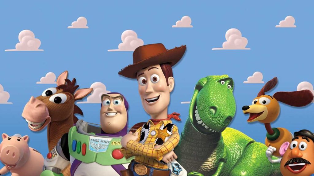 Toy Story (1995). Primul film al Disney și Pixar, 1995, Andy, un băiat de 8 ani, jucării care prind viață atunci când el nu este prin preajmă, Woody și Buzz Lightyear ca protagoniști principali